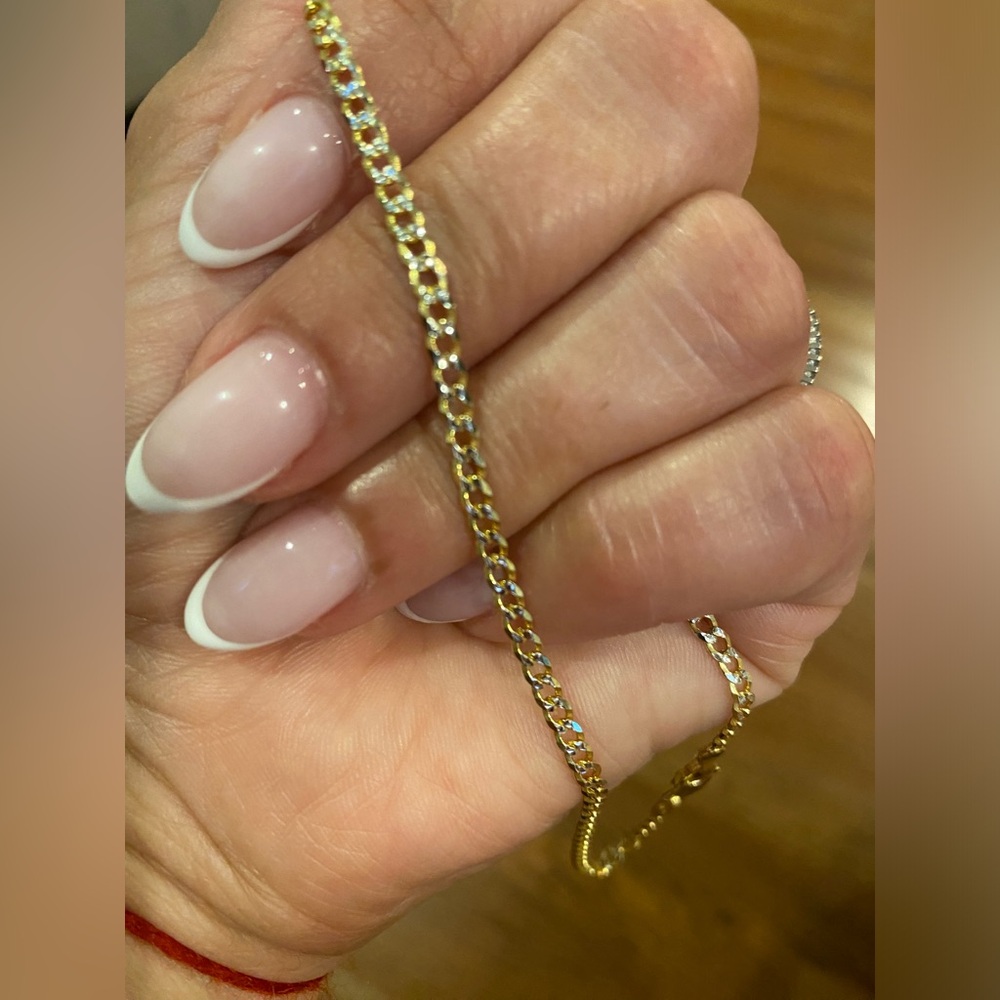 Diamond Cut Cuban Anklet or Bracelet 10 Inches